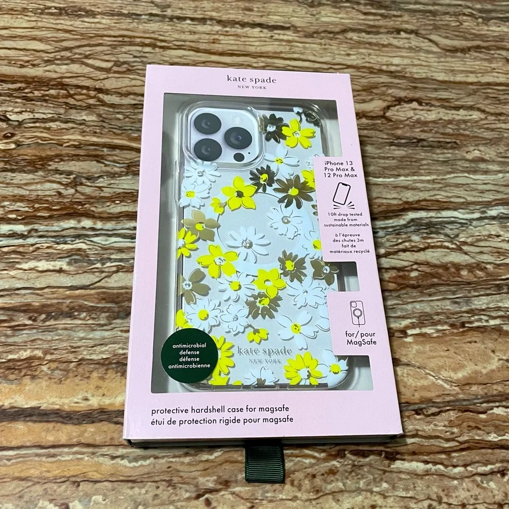 Kate Spade New York iPhone 12 Pro Max Yellow Floral Defensive Hardshell Case NWT